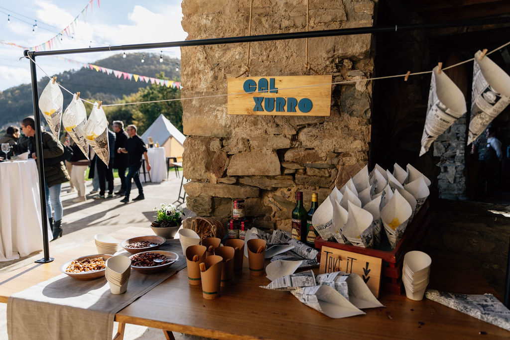Mesa de catering con churros
